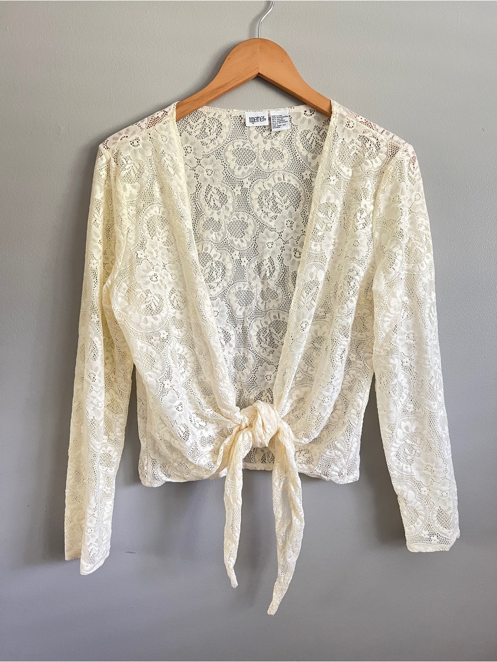 Together Cream Lace Overlay Top